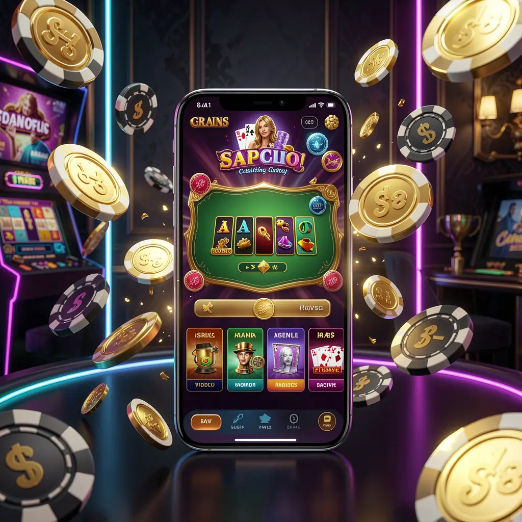 AR188 online casino mobile app hero banner featuring a modern smartphone displaying a glowing casino interface with golden coins and poker chips flying around against a dark luxury background with neon accents AR188 online casino mobile app hero banner featuring a modern smartphone displaying a glowing casino interface with golden coins and poker chips flying around against a dark luxury background with neon accents